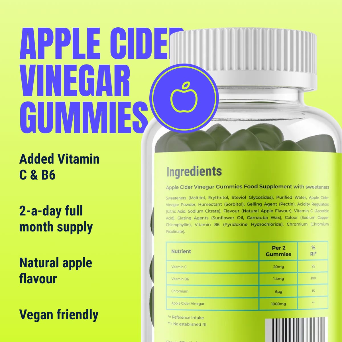 vitamin B6 in apple cider vinegar gummies