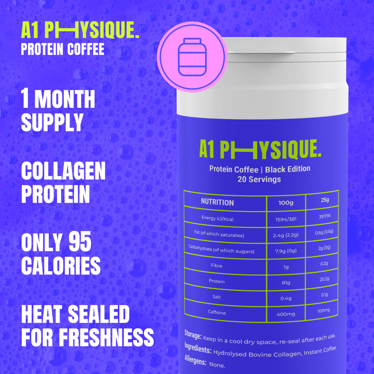 95 calories protein coffee